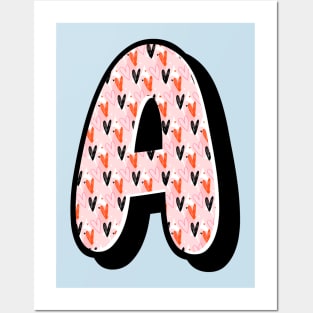 Love Pattern A Alphabet Text Design Posters and Art